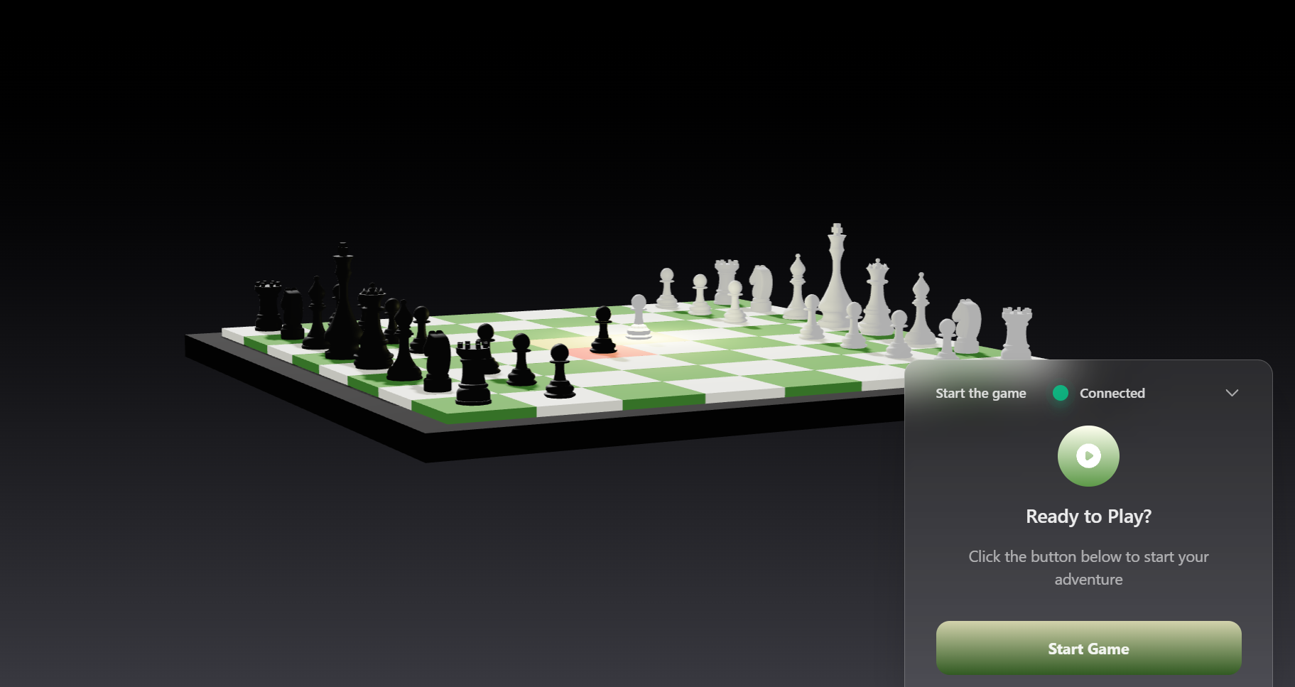 3D Chess interface, view 3
