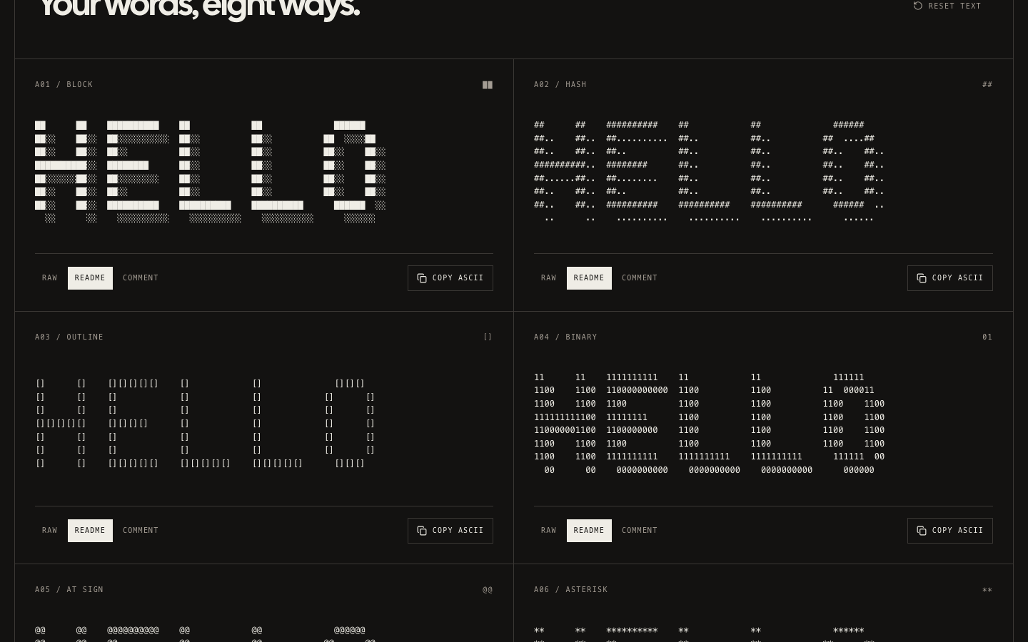 TYPELAB interface, view 2
