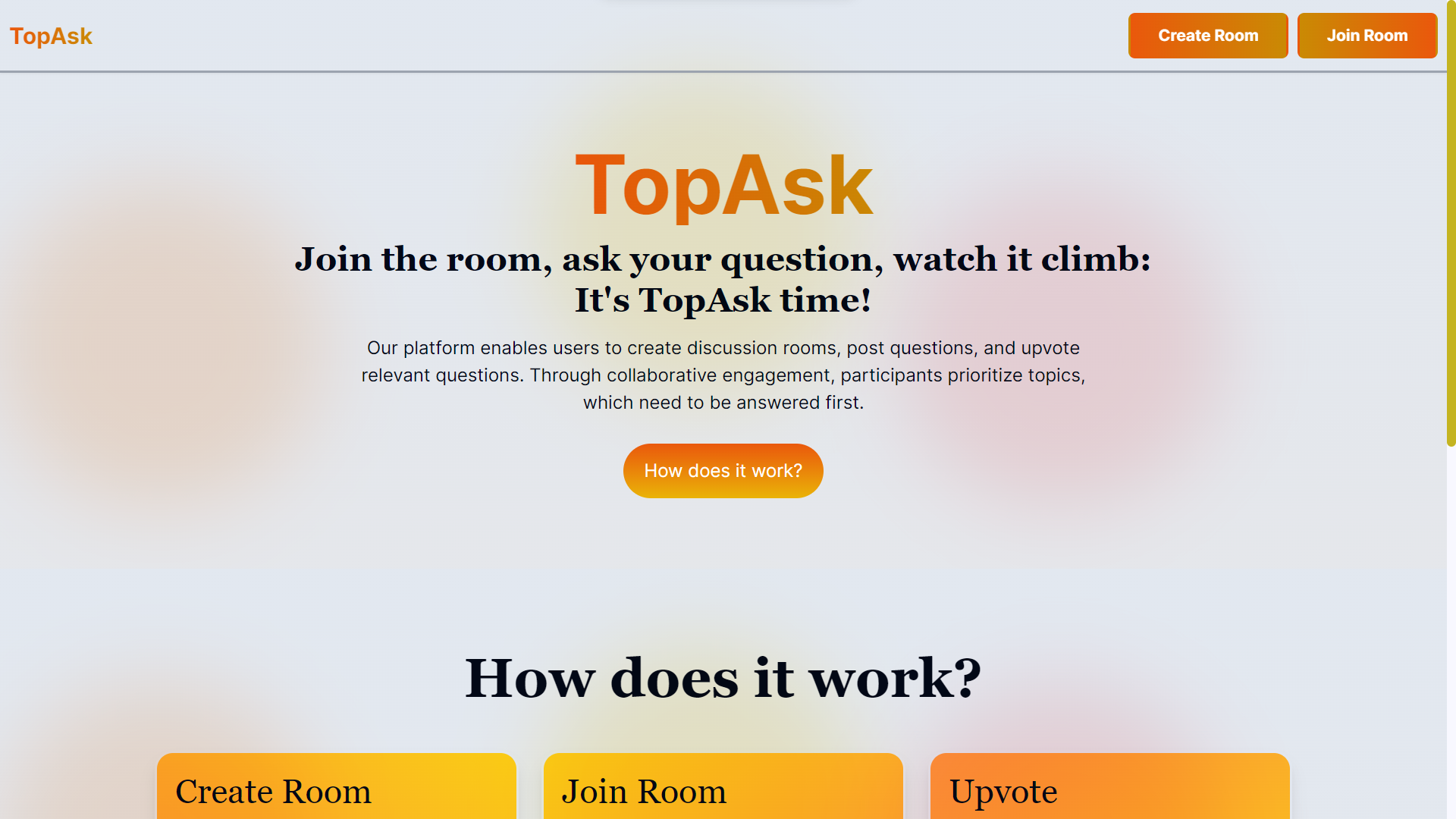 TopAsk interface, view 1